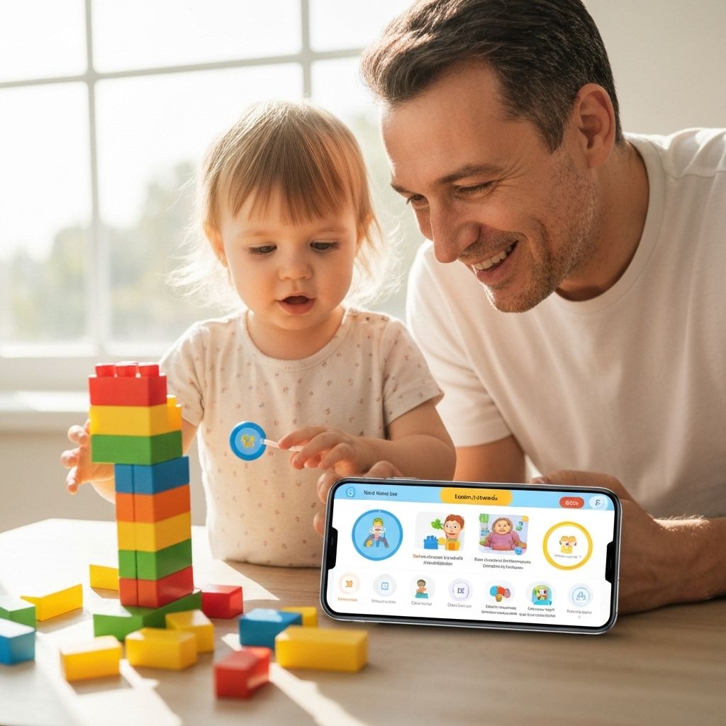 Parent and child using Toynitive app